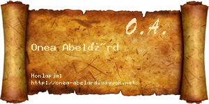 Onea Abelárd névjegykártya